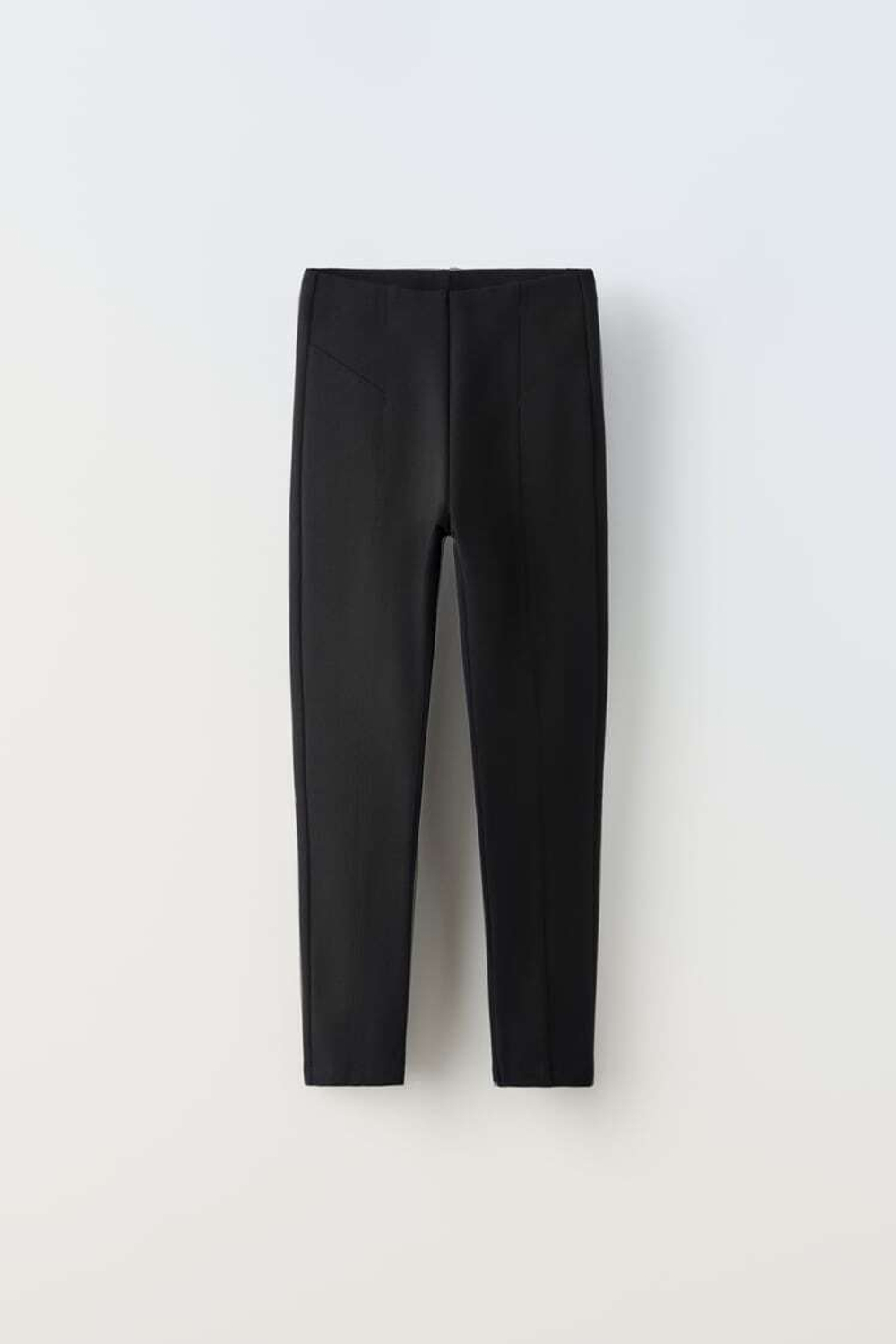 ZARA ТРИКОТАЖНЫЕ ЛЕГИНСЫ, ЧЕРНЫЙ