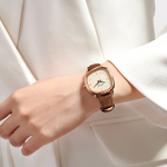 JULIUS JL Japanese Style Magazine Quartz Movement Leather Strap Watch Women"s Watch Yellow Watch Dial