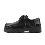 HANQIAORIJI Future Series Large Derby Cow Split Leather Casual Shoes Unisex Black