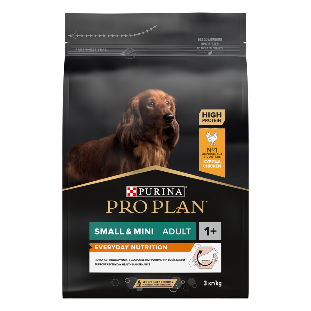 Сухой корм PRO PLAN EVERYDAY NUTRITION для взрослых собак мелких и карликовых пород курица 3 кг