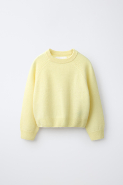 ZARA СВИТЕР ИЗ 100% КАШЕМИРА, ЛИМОННЫЙ