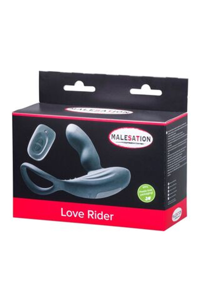 Стимулятор простаты с эрекционным кольцом Love Rider (Цвет: черный)