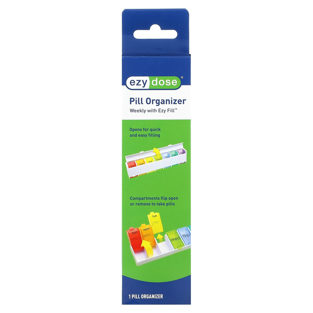 Ezy Dose, Weekly 7-Day, с органайзером для таблеток Ezy Fill, 1 шт.