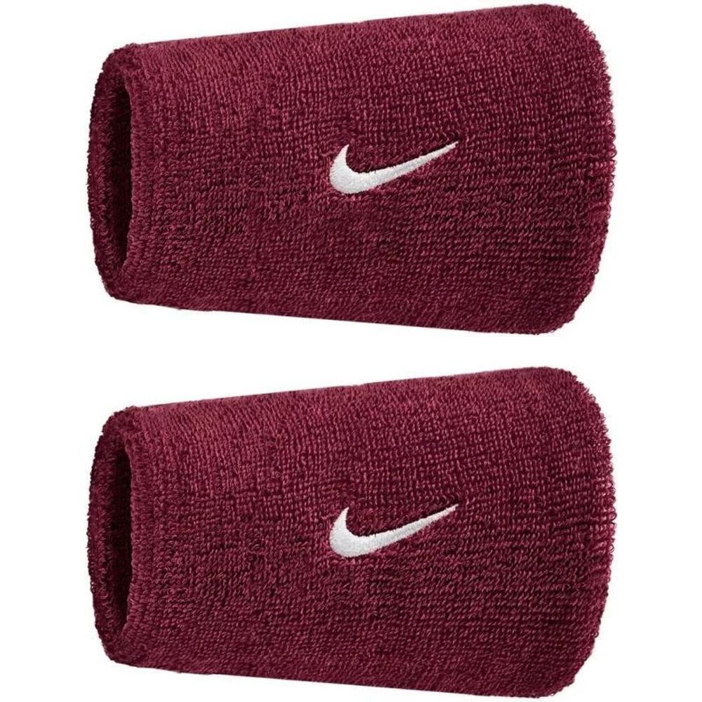 Напульсник теннисный Nike Swoosh Double-Wide 2P - dark team red/white