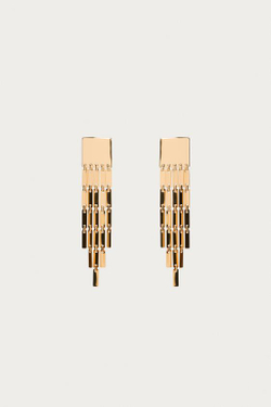 ZARA X MARISA BERENSON КВАДРАТНЫЕ СЕРЬГИ С БАХРОМОЙ , ЗОЛОТИСТЫЙ