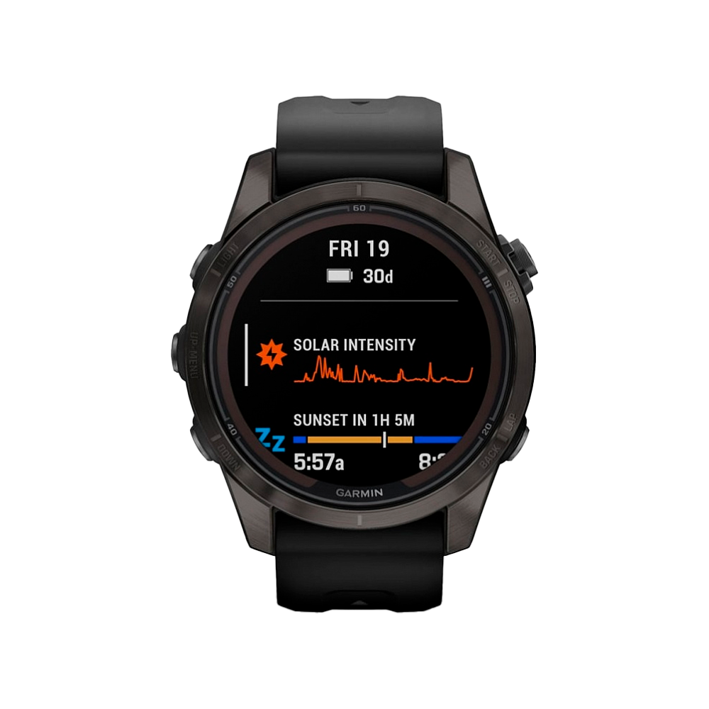 Умные часы Garmin Fenix 7S Pro, 42mm, Sapphire Solar DLC Titanium Carbon Gray (010-02776-11)