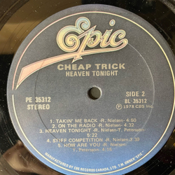 Винтажная виниловая пластинка LP Cheap Trick Heaven Tonight (Канада1978)