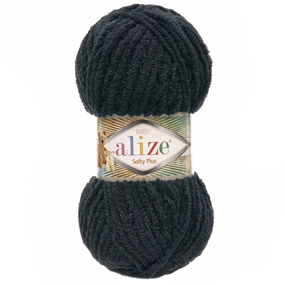 Пряжа Alize (Ализе) Softy Plus / уп.5 мот. по 100 г, 120м, 060 черный A
