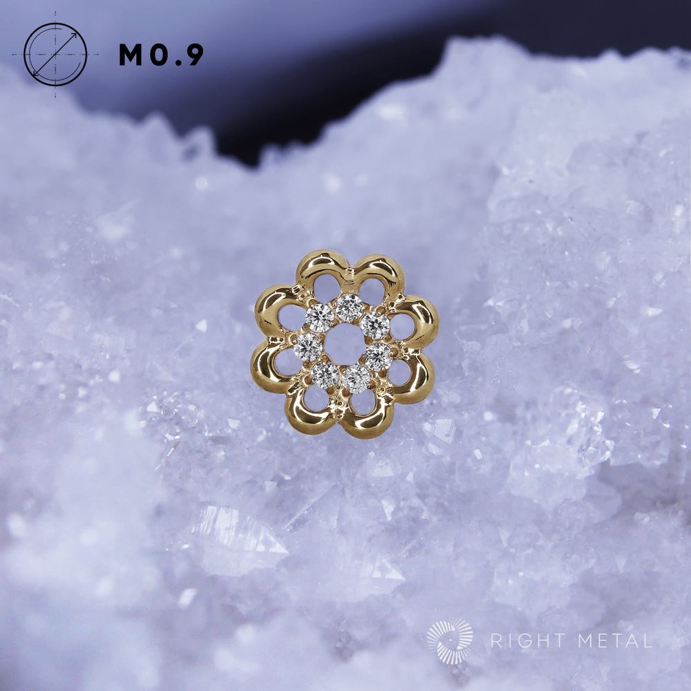 Flower Rings Crystal PVD Yellow Flower Rings Crystal PVD Yellow