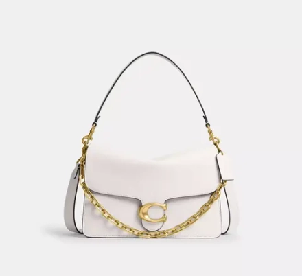 COACH СУМКА ЧЕРЕЗ ПЛЕЧО TABBY 30 CHAIN, БЕЛЫЙ