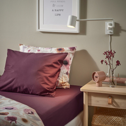 IKEA ULLVIDE  (ИКЕА УЛЛВИДЕ)  -  Простыня на резинке, темно-красная, 90x200 см