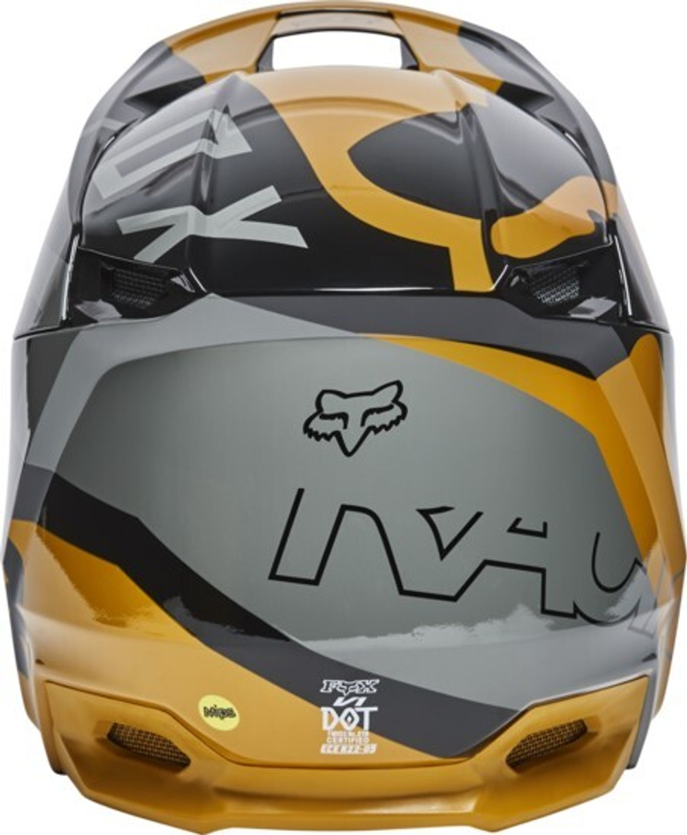Мотошлем Fox V1 Skew Helmet (Black/Gold, S, 2024 (27999-595-S))