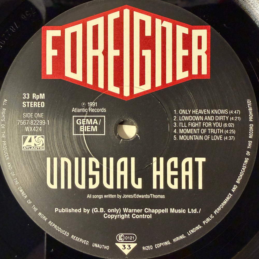 Foreigner - Unusual Heat (Германия 1991г.)