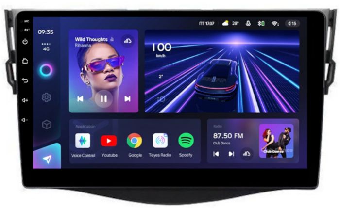 Магнитола для Toyota RAV4 30 2005-2012, Vanguard - Teyes CC3L на Android 10, CarPlay, 4G SIM-слот