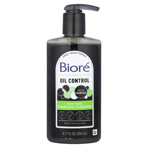 Biore, Средство с углем для глубокого очищения пор, 200 мл