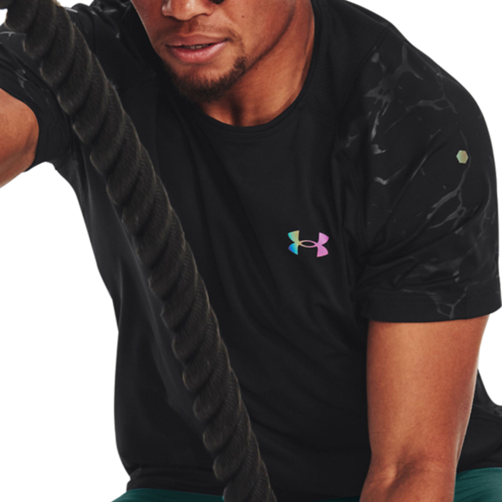Мужское теннисное поло Under Armour Rush Emboss T-Shirt Men - Black