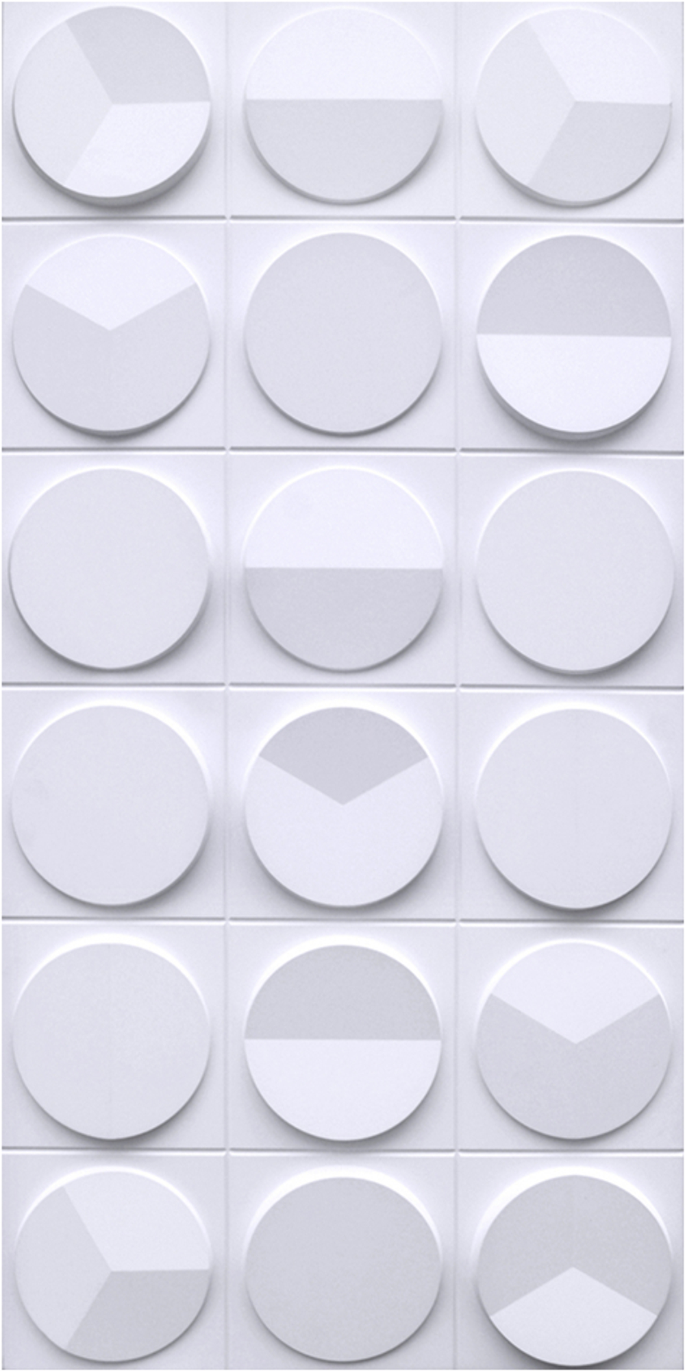 3Д полиуретановая панель, Часы, Белый / PU CLOCK STRUCTURE, 1-White, HL-01, 1200х600х30 мм