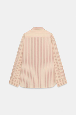 ZARA РУБАШКА В ПОЛОСКУ ZW COLLECTION, КРАСНАЯ ПОЛОСКА