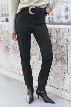 ZARA ЛЕГИНСЫ СО СТРОЧКОЙ И ПОЯСОМ, ТЕМНО-СЕРЫЙ