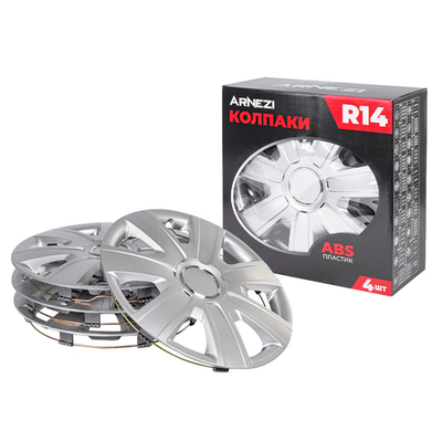Колпаки R14 Gamma 4шт (серебристые) ABS-пластик ARNEZI A0702047