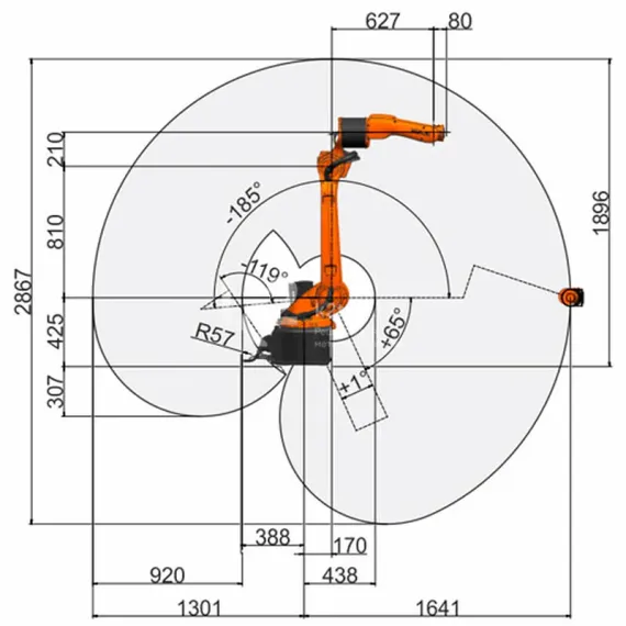 Промышленный робот KUKA KR CYBERTECH nano KR 8 R1640-2 arc HW
