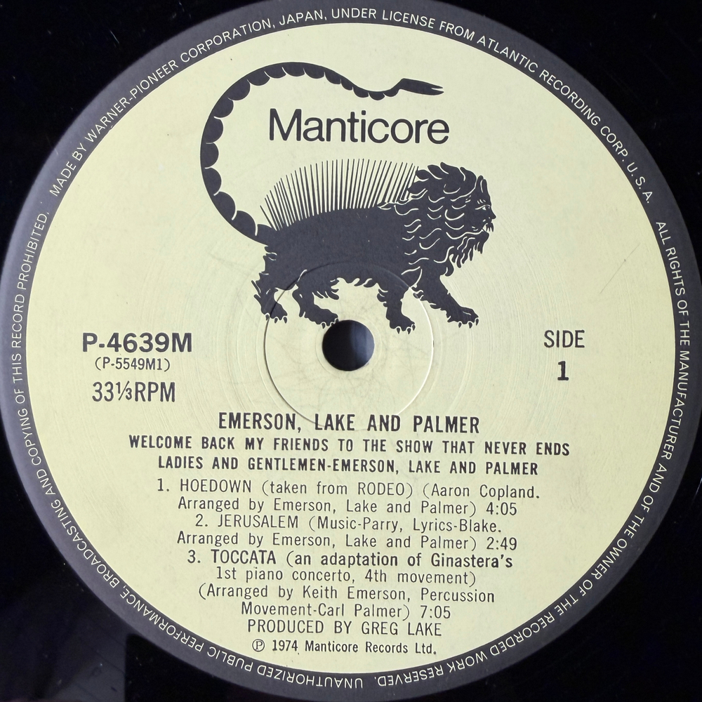 Emerson, Lake & Palmer ‎– Welcome Back My Friends To The Show That Never Ends - Ladies And Gentlemen 3LP (Япония 1979г.)