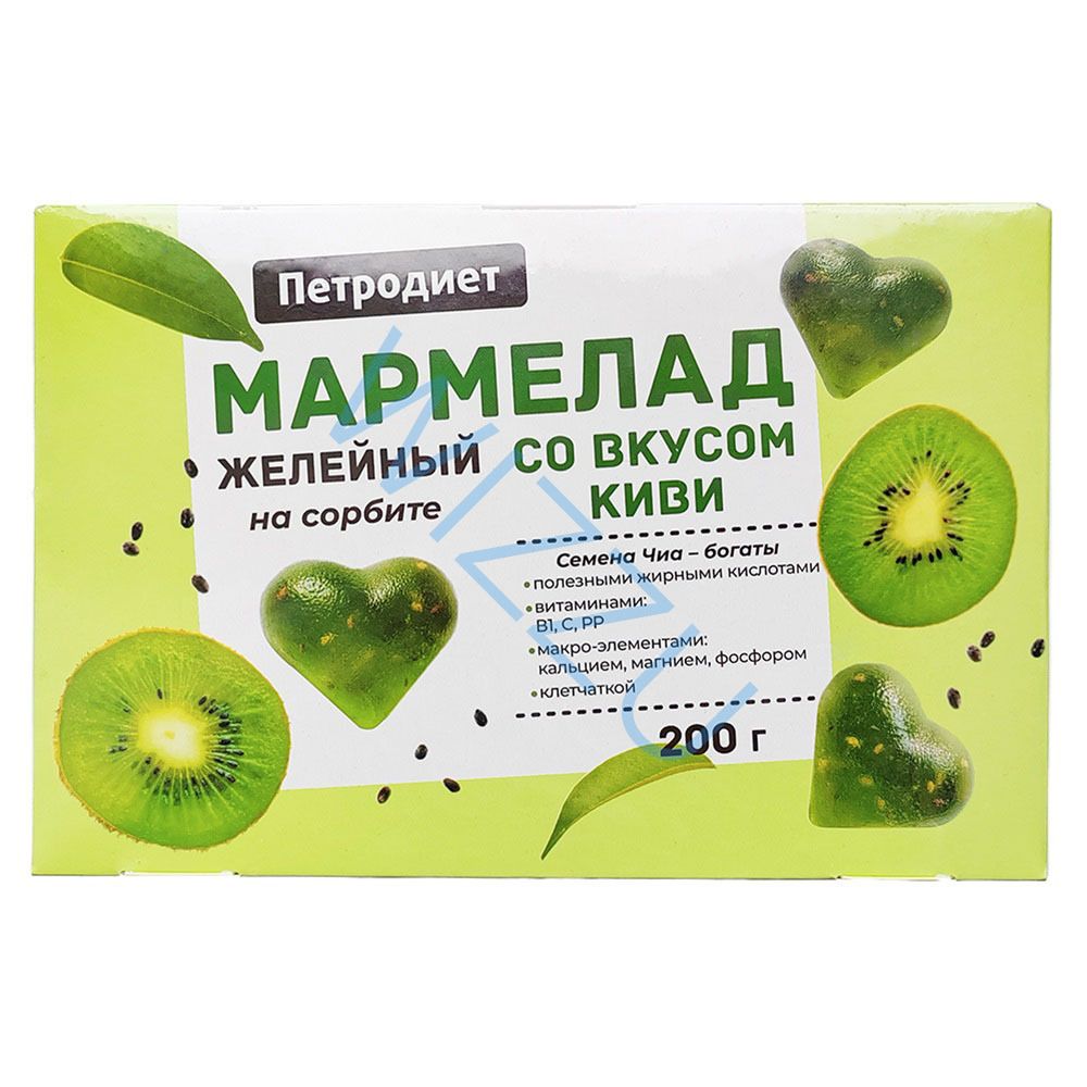 Мармелад Петродиет желейный на сорбите с семенами Чиа и Киви 200гр