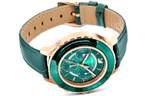 Swarovski SwarovskiOctea Lux Chrono Wrist Watch Quartz Movement Leather Strap Green Dial Women"s Watch