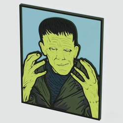 3D Картина по номерам из дерева Франкенштейн, 38x50 см