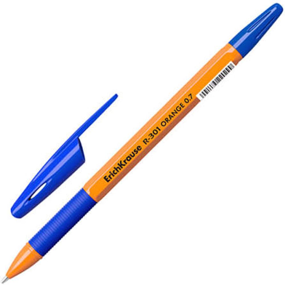Ручка шариковая ErichKrause R-301 Stick&Grip Orange 0.7 цвет Чернил Черный (в коробке по 50 шт.) Арт. 39533