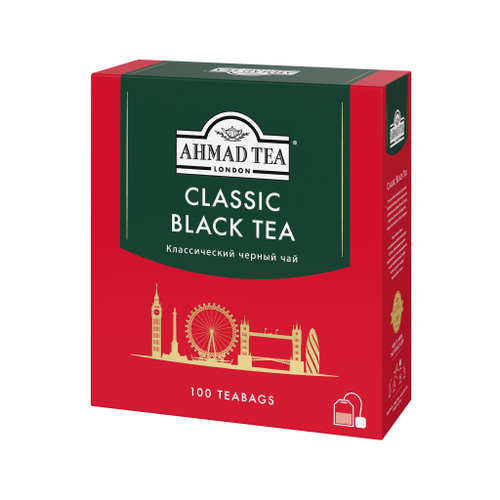 Чай "Ahmad Tea", Чай черный "Классический", пакетики с ярлычками, 100х2г