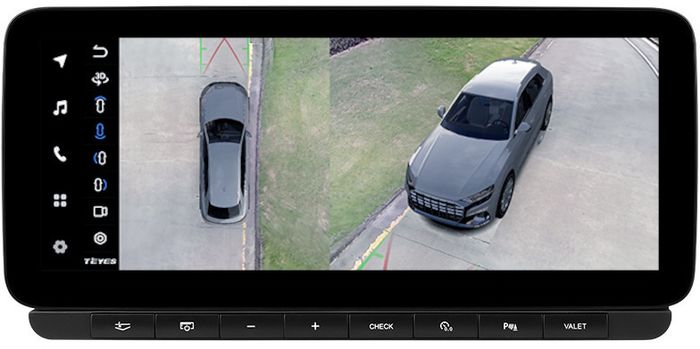Магнитола для Audi A6 C6 2008-2011 3G - Teyes LUX ONE 360 монитор 12.3" 2K QLED на Android 10, Быстрая, CarPlay, 4G SIM-слот, 4 камеры в комплекте