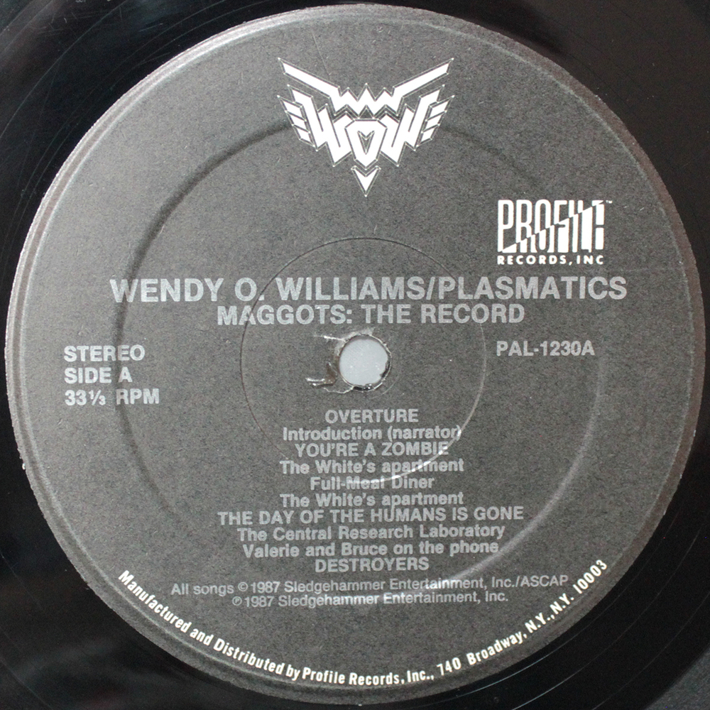 Wendy O. Williams, Plasmatics / Maggots: The Record (LP)