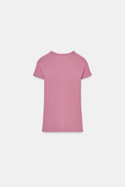 ZARA ФУТБОЛКА С КОРОТКИМИ РУКАВАМИ РЕГЛАН, ЦВЕТ РОЗОВОГО ДЕРЕВА