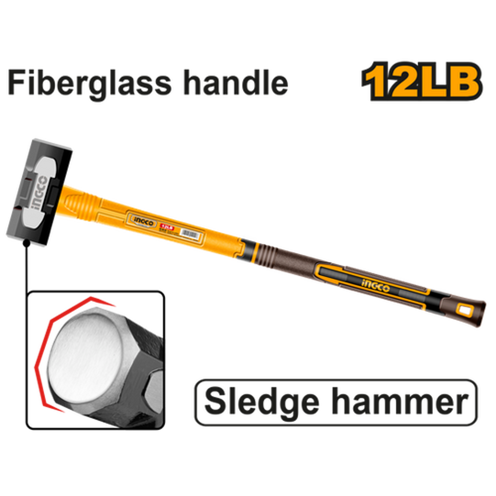 Кувалда с фиберглассовой рукояткой INGCO HSM81598 5 кг