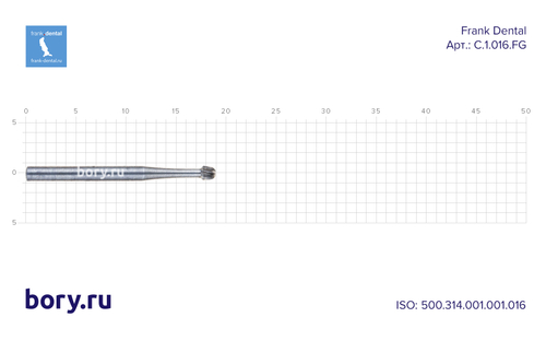 Бор твердосплавный Frank Dental типа FG - C.1.016.FG
