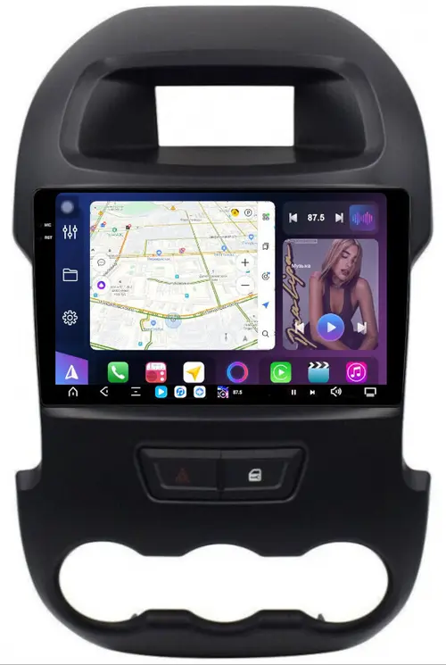 Магнитола для Ford Ranger 3 2011-2015 (рамка тип 2) - FarCar S500-TS20 монитор 9.5" 2K QLED на Android 14, Быстрейшая, CarPlay, 4G SIM-слот