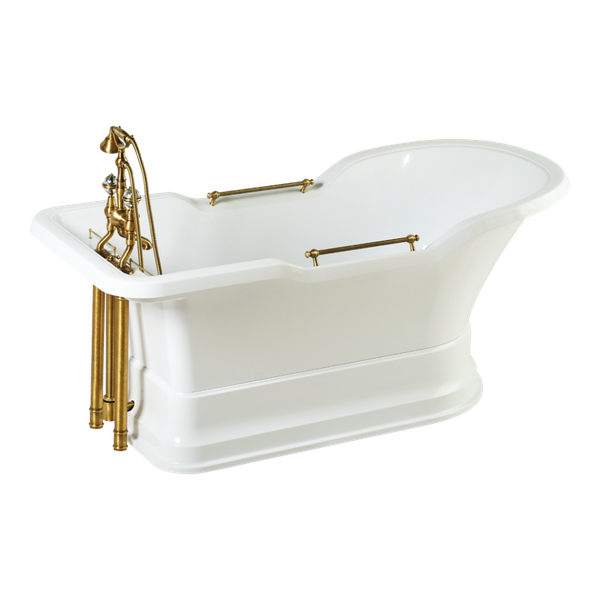 Ванна Migliore Impero Podium 25510 180x87хH76 см. белая, подиум белый золото