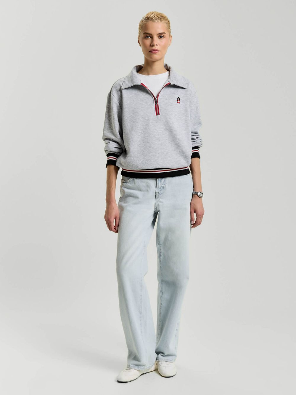 Толстовка Half Zip серая