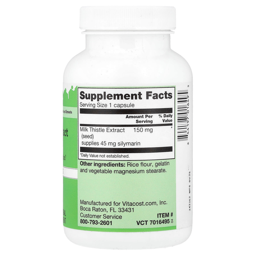Vitacost, Milk Thistle Extract, 150 mg, 200 Capsules