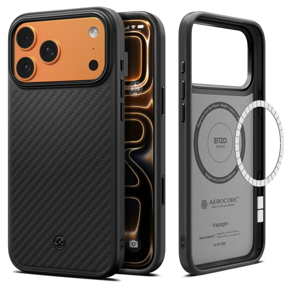Чехол Spigen Enzo Aramid T Mag MagSafe для iPhone 17 Pro Max Black Black