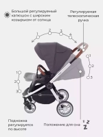Коляска детская "FLEX" RA084 Moon Grey