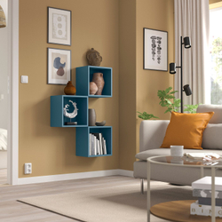 IKEA EKET  (ИКЕА ЕКЕТ)  -  Комбинация настенных шкафов - тёмный серо-синий 70x25x105 см