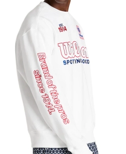 Мужская теннисная кофта Wilson Playstate Crew - bright white/varsity red