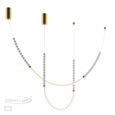 6639/24CL HIGHTECH ODL24 225 металл/античная бронза/белые бусы из акрила Потолочный светильник (в комплекте 2 нити) IP 20 LED 24W 3500K 220V MONELLA