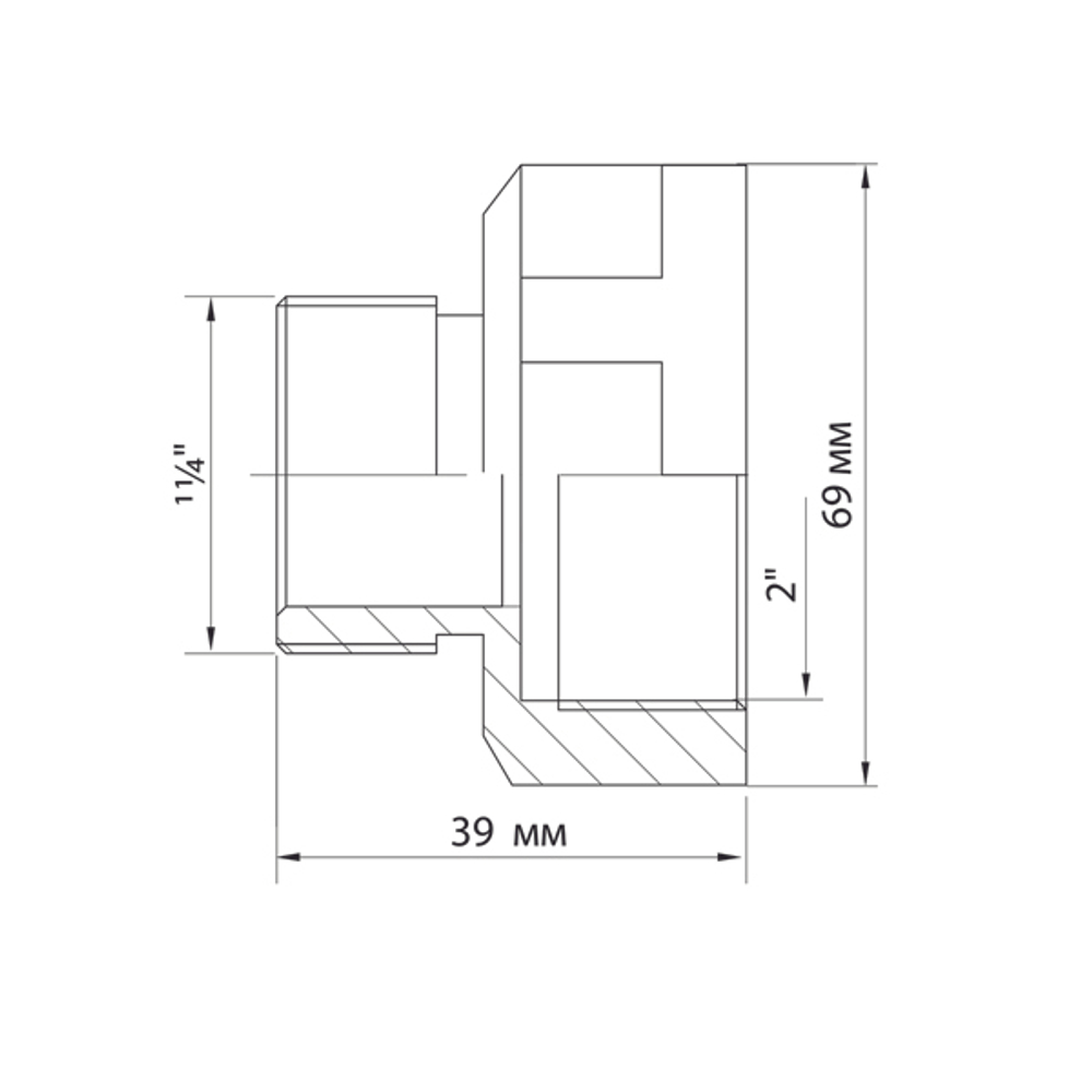 Переходник 2'' - 1 1/4'' вн/нар VRT® никель
