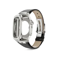 Корпус для Apple Watch ROL45 - Серебристый/Натуральная кожа