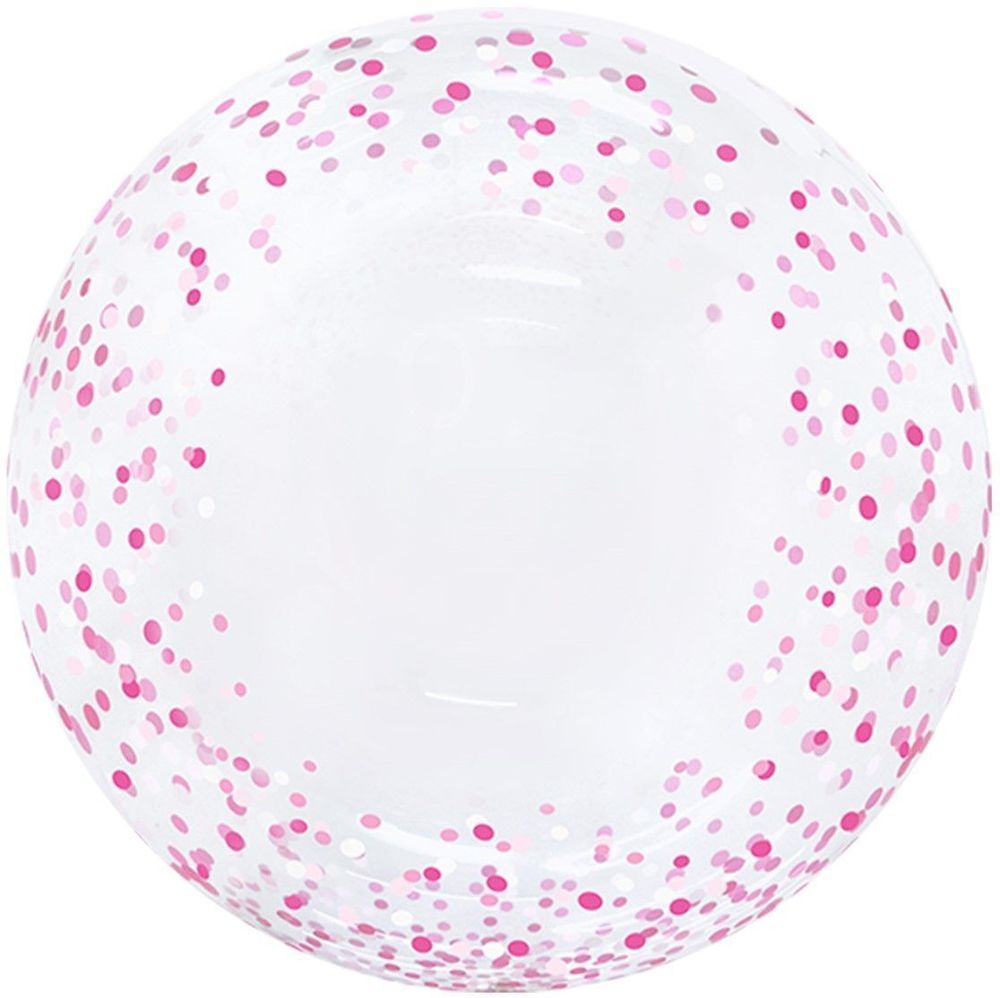 Шар Баблс/Bubble с рисунком "Конфетти Розовое" 50 см