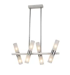 Люстра подвесная Rilon 74784/8L WHITE+CHROME, 8×40 Вт, хромированная и белая
