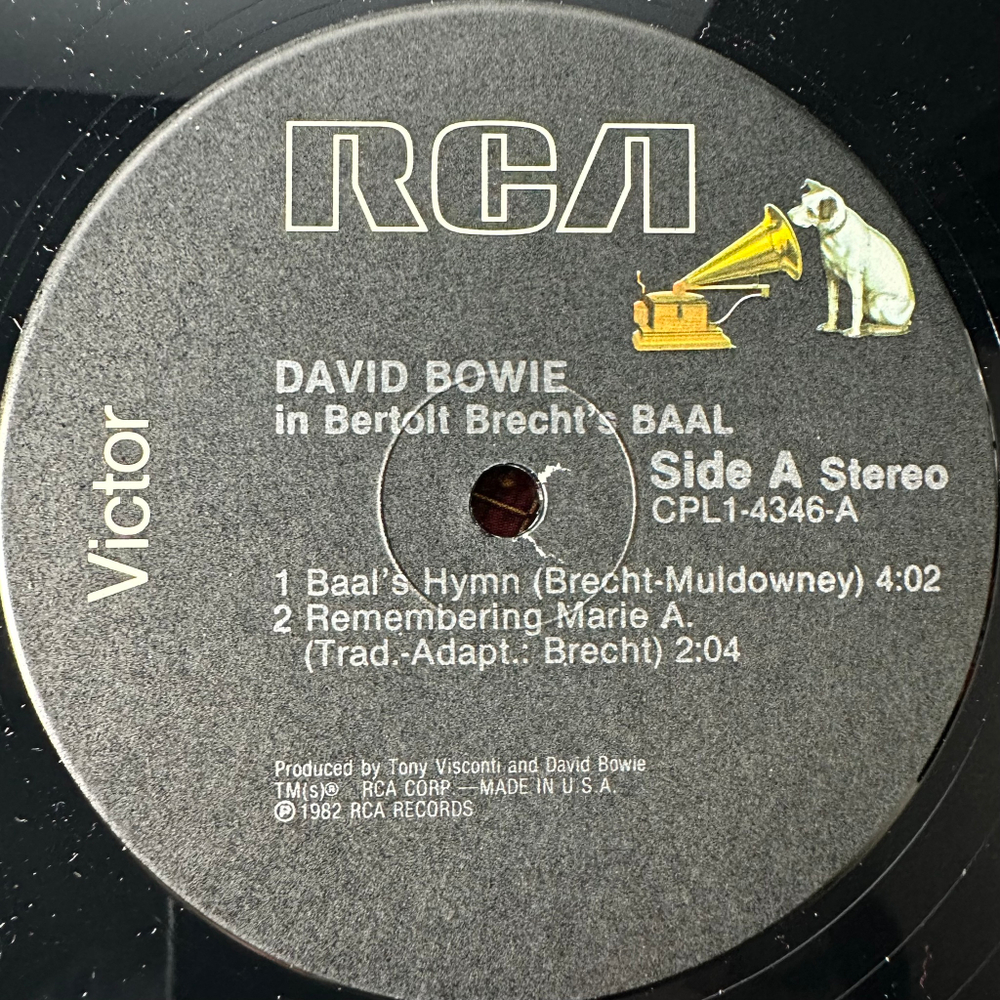 David Bowie ‎– David Bowie In Bertolt Brecht's Baal (США 1982г.) 12", 45 RPM